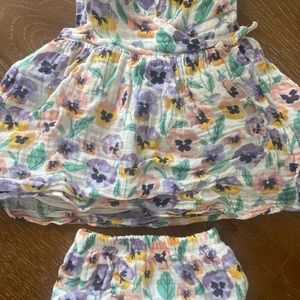 Floral Angel Dear kimono dress and bloomers 12/18 months